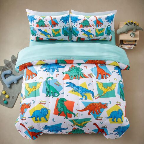 A Nice Night - for Kids Boys Girls Daycare Preschool Kindergarten, Foxes Deer Bear Animals in Green Forest, Toddler Bedding,Includes Comforter, Flat Sheet, Fitted Sheet and Pillowcase (Green) in Saudi Arabia