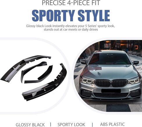 الجبهة الشفاه الفاصل لامع أسود صالح لسيارات BMW G30 5 Series 2017 2018 2019 2020 متر الرياضة الوفير فقط سبويلر طقم الجسم 4 قطعة in Kuwait