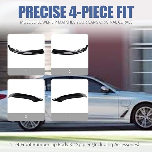 الجبهة الشفاه الفاصل لامع أسود صالح لسيارات BMW G30 5 Series 2017 2018 2019 2020 متر الرياضة الوفير فقط سبويلر طقم الجسم 4 قطعة in Kuwait