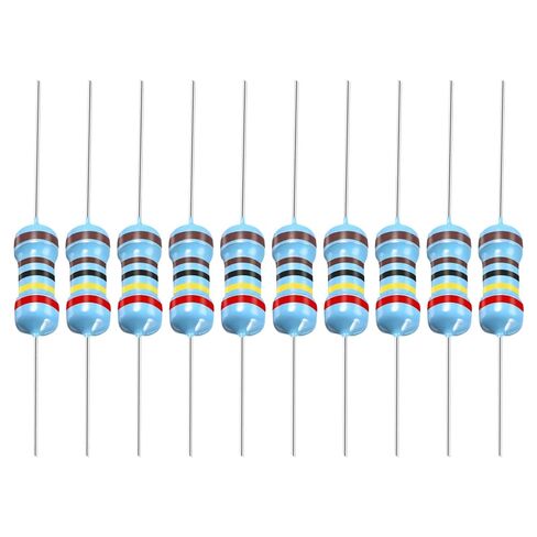 YOKIVE 100 PCS Metal Film Resistors, 2.2 Ohm Resistor with 1/2W 1% Tolerance, Lead, Good for DIY Electronic Projects (5 Color Bands, 8.5mm±1mm) in Saudi Arabia