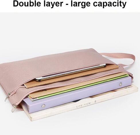 Zipper Pouch, B4 Letter Size Waterproof Document Organizer for Office School Supplies, Double Layer File Bags with Sturdy Carrying Handle, Blue in Saudi Arabia