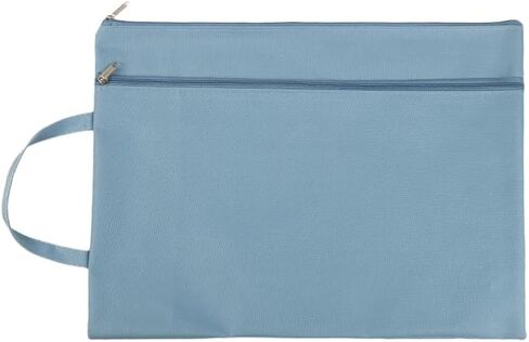 Zipper Pouch, B4 Letter Size Waterproof Document Organizer for Office School Supplies, Double Layer File Bags with Sturdy Carrying Handle, Blue in Saudi Arabia