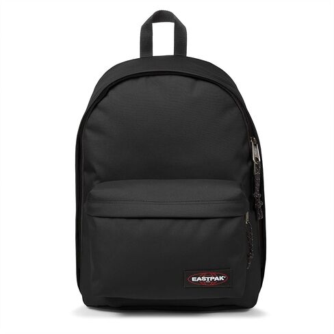 EASTPAK خارج المكتب - حقيبة ظهر سعة 31 لترًا بمقصورات مزدوجة، وحقيبة كمبيوتر محمول مقاس 16 بوصة، وجيب أمان، وحامل زجاجات وأشرطة شبكية هوائية، باللون الأسود in Kuwait