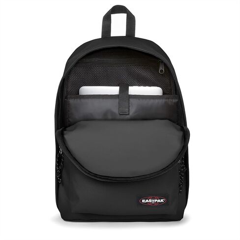 EASTPAK خارج المكتب - حقيبة ظهر سعة 31 لترًا بمقصورات مزدوجة، وحقيبة كمبيوتر محمول مقاس 16 بوصة، وجيب أمان، وحامل زجاجات وأشرطة شبكية هوائية، باللون الأسود in Kuwait