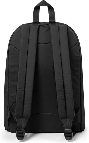 EASTPAK خارج المكتب - حقيبة ظهر سعة 31 لترًا بمقصورات مزدوجة، وحقيبة كمبيوتر محمول مقاس 16 بوصة، وجيب أمان، وحامل زجاجات وأشرطة شبكية هوائية، باللون الأسود in Kuwait