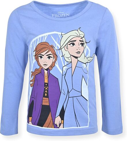 Disney Frozen Elsa Princess Anna Little Girls 3 Pack Long Sleeve T-Shirts Blue/Purple/White 6 in Saudi Arabia