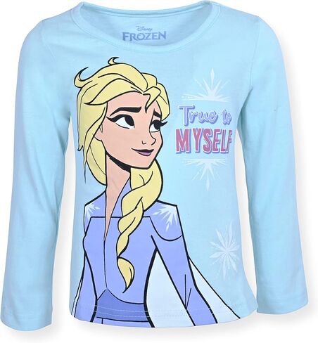 Disney Frozen Elsa Princess Anna Little Girls 3 Pack Long Sleeve T-Shirts Blue/Purple/White 6 in Saudi Arabia