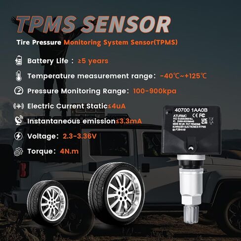 مجموعة من 4 مستشعر TPMS مستشعر مراقبة ضغط الإطارات 433 ميجا هرتز متوافق مع BMW X3 X4 X5 يستبدل # 36106887147 in Kuwait