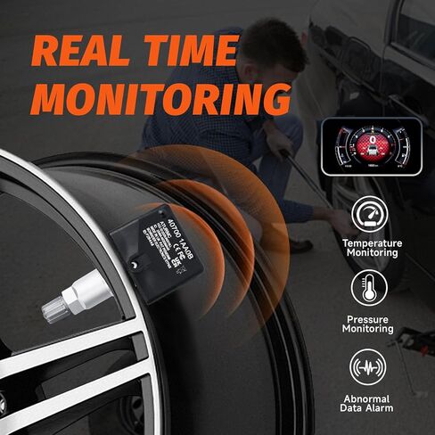 مجموعة من 4 مستشعر TPMS مستشعر مراقبة ضغط الإطارات 433 ميجا هرتز متوافق مع BMW X3 X4 X5 يستبدل # 36106887147 in Kuwait