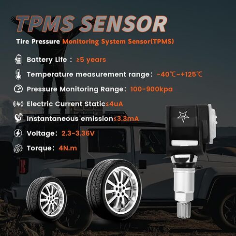 مجموعة من 4 مستشعر TPMS مستشعر مراقبة ضغط الإطارات 433 ميجا هرتز متوافق مع BMW X3 X4 X5 يستبدل # 36106887147 in Kuwait