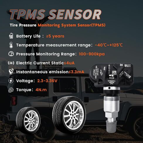 مجموعة من 4 مستشعر TPMS مستشعر مراقبة ضغط الإطارات 433 ميجا هرتز متوافق مع BMW X3 X4 X5 يستبدل # 36106887147 in Kuwait