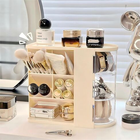 منظم مكتب مع حامل أقلام رصاص للمكتب، منظم أقلام مع 3 أدراج، صفقات تنظيم مكتب متعددة الوظائف وملحقات تخزين سطح المكتب للوازم الفنية المنزلية والمكاتب (أسود) in Saudi Arabia
