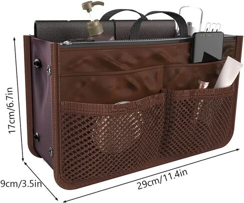 Organizer Insert Bag Polyester 20L Large Capacity Cosmetic Liner Bag Portable Multicoloured Insert Handbag for Business Cosmetic Makeup Storage in Saudi Arabia