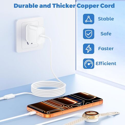 [Apple MFi Certified] Wall Charger for iPhone 14 13 12 11 (X XS XR Plus Pro Max) iPad, 6ft Type C to Lightning Cable Cord & USBC Super Fast Charging Rapid Block, 2 Pack, Quick USB Box Plug Cube Brick in Kuwait
