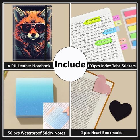 دفتر يوميات مبطن بالجلد مقاس A5، دفتر تنفيذي بغلاف مقوى مكون من 200 صفحة، ورق كتابة سميك مجلة يومية مع إشارات مرجعية/فهارس، إنه جيد أنا بخير كل شيء على ما يرام قطة سوداء مضحكة in Kuwait