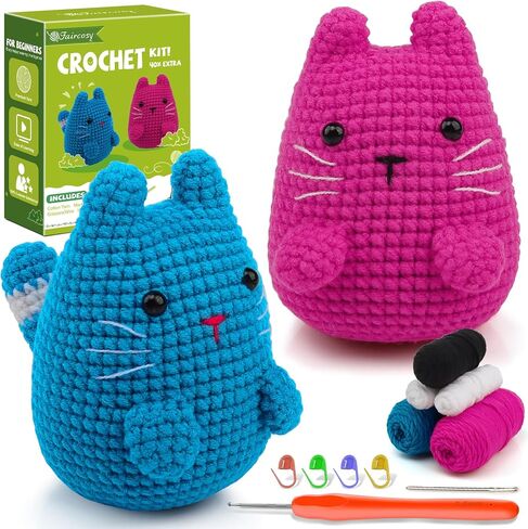 مجموعة Faircosy Amigurumi Crochet للبالغين: مجموعات الكروشيه الحيوانية للأطفال المبتدئين - تعلم كيفية الكروشيه Snial Amigurumi Starter Kit مع مقاطع فيديو تعليمية مفصلة وتعليمات (40٪ + غزل إضافي) in Saudi Arabia