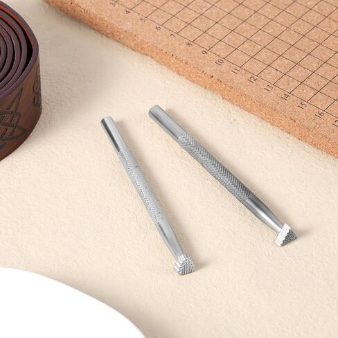 2 Pcs Leather Stamps, Professional Leather Stamping Kit for Leather Working Leather Crafting Stamps Leather Background Embossing Tools for Leather Craft Working in Saudi Arabia