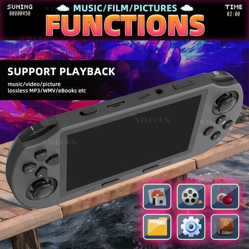 وحدة تحكم ألعاب محمولة باليد SF3000 بشاشة 4.5 بوصة IPS 854*480 وحدة تحكم ألعاب فيديو محمولة نظام Linux 128G تدعم الشحن في حالات الطوارئ وقارئات الكتب الإلكترونية (وحدة التحكم فقط) in Kuwait