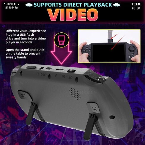 وحدة تحكم ألعاب محمولة باليد SF3000 بشاشة 4.5 بوصة IPS 854*480 وحدة تحكم ألعاب فيديو محمولة نظام Linux 128G تدعم الشحن في حالات الطوارئ وقارئات الكتب الإلكترونية (وحدة التحكم فقط) in Kuwait