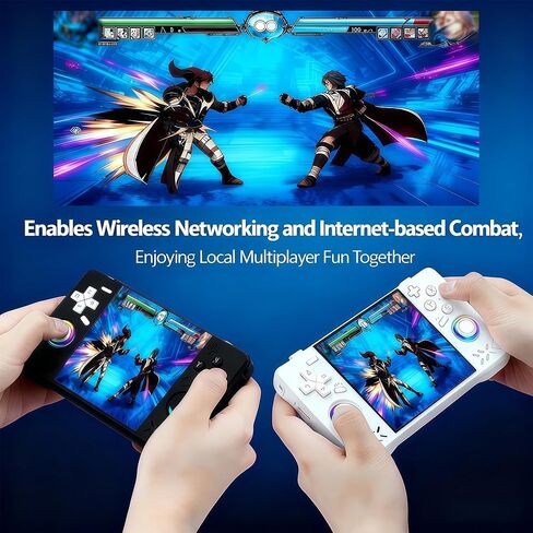Upgraded XF40H Handheld Game Console,Retro Gaming Console Preloaded with Classic Games,4.0 Inch 4K HD IPS Screen,Portable Pocket Video Gaming with Christmas Card & Gift Box (128Gb White) in Saudi Arabia