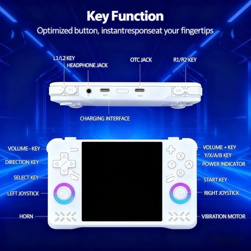 Upgraded XF40H Handheld Game Console,Retro Gaming Console Preloaded with Classic Games,4.0 Inch 4K HD IPS Screen,Portable Pocket Video Gaming with Christmas Card & Gift Box (128Gb White) in Saudi Arabia
