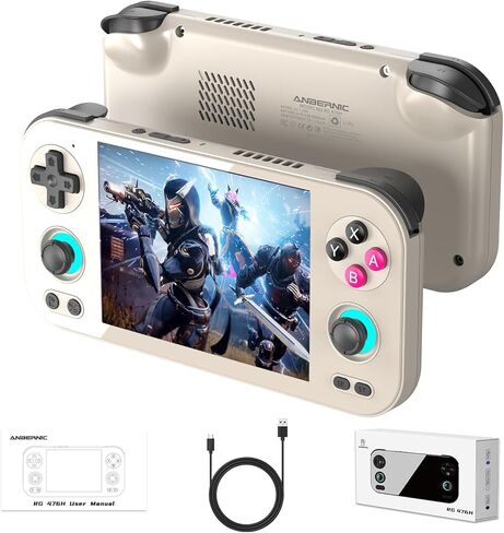 RG 476H Retro Handheld Game Console RG 476H Retro Game Console No Card 4.7 inch IPS Multi-Touch Screen Android 13 Unisoc T820 Processor RG476H Support 1080p DP Output WiFi Bluetooth Black in Saudi Arabia