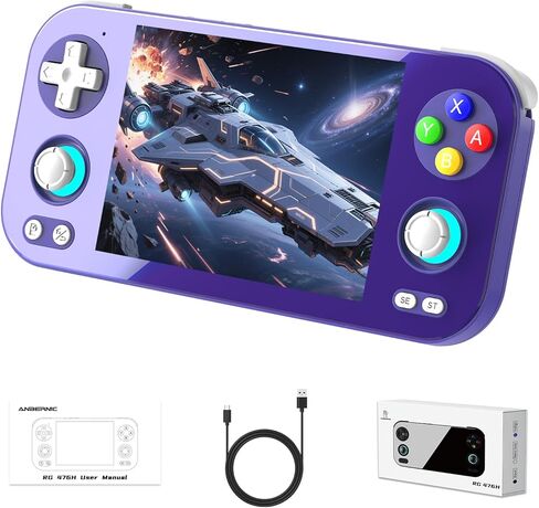 RG 476H Retro Handheld Game Console RG 476H Retro Game Console No Card 4.7 inch IPS Multi-Touch Screen Android 13 Unisoc T820 Processor RG476H Support 1080p DP Output WiFi Bluetooth Black in Saudi Arabia