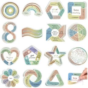 Sensory Stickers for Anxiety Relief, 45 Pieces, Waterproof Boho Design, Textured Fidget Stickers for Adults, Classroom Supplies in Saudi Arabia