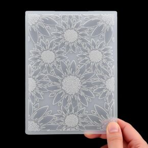 ElevateTech 3D Plastic Embossing Folder Template Stereoscopic Sunflower Texture Embossing Folders for Card Making DIY Scrapbooking Paper Crafting Handmade Crafts Scrapbooking Arts Supplies in Saudi Arabia