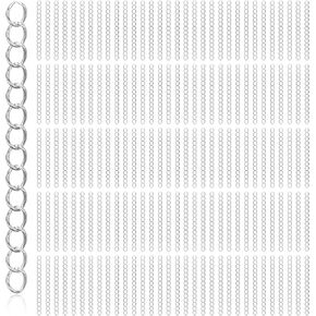 200Pcs Silver Chains Extender for Jewelry Making Necklace Bracelet, Removable Stainless Steel Tail Chain for DIY Key Chain Anklets in Kuwait