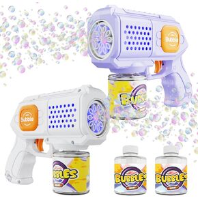 بنامالار 2 عبوة من مسدسات الفقاعات للأطفال، مسدس آلي للفقاعات 10000+ فقاعات/الدقيقة، ألعاب صانع الفقاعات 10 فتحات مع محلول/ضوء للأولاد والبنات وحفلات الزفاف في الهواء الطلق، أرجواني + أبيض in Kuwait