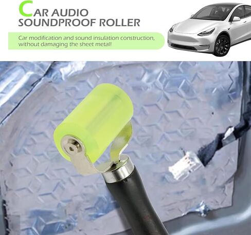 Car Audio Soundproofing Roller, Car Noise Heat Filter Rubber Roller, Pressure Wheel Tool for Auto Sound Deadening Application Mat Wallpaper, for Most Vehicles (Green) in Saudi Arabia