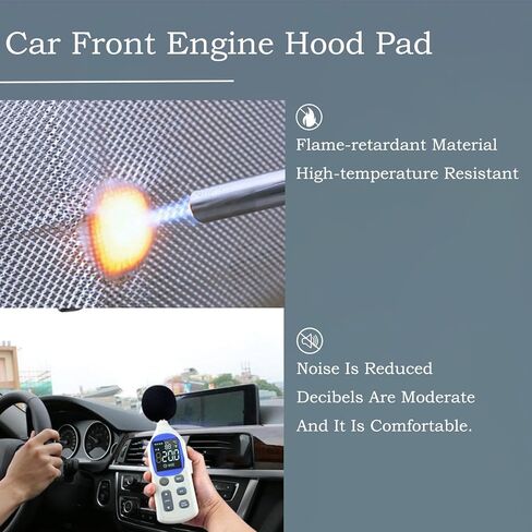 Car Hood Insulation Pad, Fits for ​​​​Honda Civic 9 9th Gen MK9 FB1 Sedan 2012-2015, Engine Bay Heat Shield Sound Deadener, Hood Heat Shield Engine Waterproof Thermal Barrier-with Aluminum Foil in Saudi Arabia