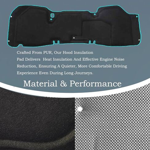 Car Hood Insulation Pad, Fits for ​​​​Honda Civic 9 9th Gen MK9 FB1 Sedan 2012-2015, Engine Bay Heat Shield Sound Deadener, Hood Heat Shield Engine Waterproof Thermal Barrier-with Aluminum Foil in Saudi Arabia