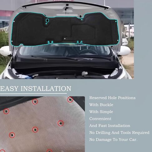 Car Hood Insulation Pad, Fits for ​​​​Honda Civic 9 9th Gen MK9 FB1 Sedan 2012-2015, Engine Bay Heat Shield Sound Deadener, Hood Heat Shield Engine Waterproof Thermal Barrier-with Aluminum Foil in Saudi Arabia