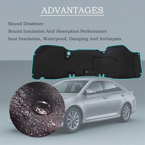 Car Hood Insulation Pad, Fits for ​​​​Honda Civic 9 9th Gen MK9 FB1 Sedan 2012-2015, Engine Bay Heat Shield Sound Deadener, Hood Heat Shield Engine Waterproof Thermal Barrier-with Aluminum Foil in Saudi Arabia