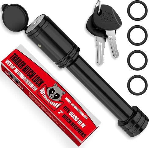 Trailer Hitch Lock - 5/8" Dia Locking Receiver Pin, Fits 2" Receiver Tubes, Class III & IV Hitch Receivers, Anti-Theft Trailer Receiver Lock in Saudi Arabia