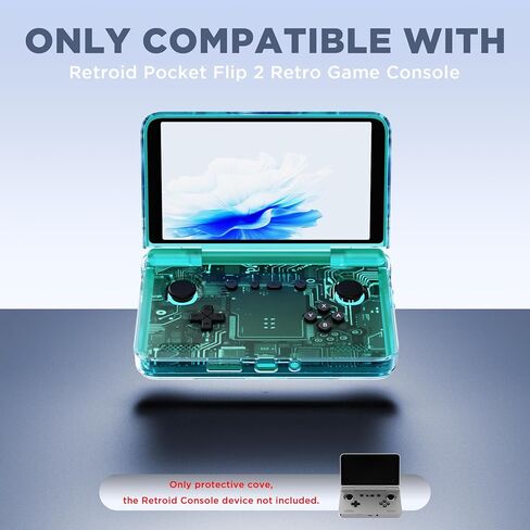 حافظة واقية لوحدة التحكم في الألعاب Retroid Pocket Flip 2 Retro، غطاء شفاف من مادة TPU متوافق مع Retroid Pocket Flip 2، غطاء وحدة تحكم الألعاب مقاوم للصدمات والسقوط (شفاف) in Kuwait