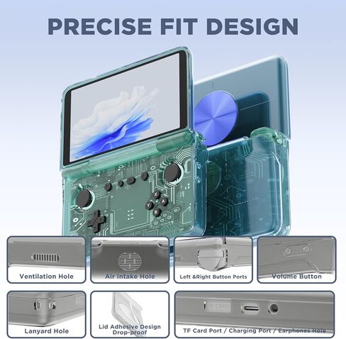 حافظة واقية لوحدة التحكم في الألعاب Retroid Pocket Flip 2 Retro، غطاء شفاف من مادة TPU متوافق مع Retroid Pocket Flip 2، غطاء وحدة تحكم الألعاب مقاوم للصدمات والسقوط (شفاف) in Kuwait