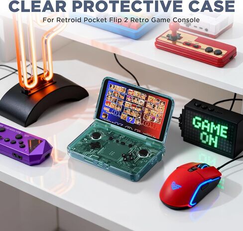 حافظة واقية لوحدة التحكم في الألعاب Retroid Pocket Flip 2 Retro، غطاء شفاف من مادة TPU متوافق مع Retroid Pocket Flip 2، غطاء وحدة تحكم الألعاب مقاوم للصدمات والسقوط (شفاف) in Kuwait