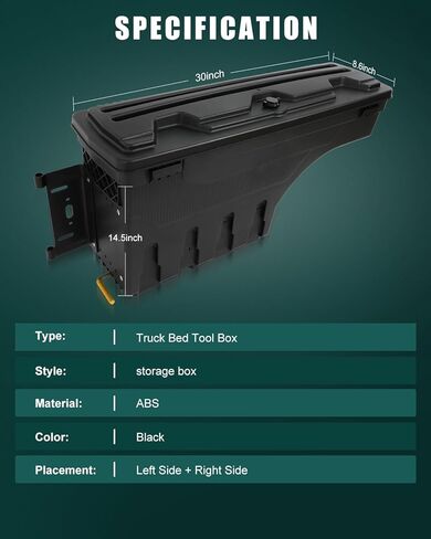صندوق تخزين سرير الشاحنة بقفل ومفاتيح من SCITOO لسيارات Ford F-250 Super Duty لـ F-350 Super Duty 2017-2022 جانب السائق الأيسر وجانب الركاب الأيمن in Saudi Arabia