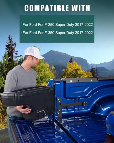 صندوق تخزين سرير الشاحنة بقفل ومفاتيح من SCITOO لسيارات Ford F-250 Super Duty لـ F-350 Super Duty 2017-2022 جانب السائق الأيسر وجانب الركاب الأيمن in Saudi Arabia