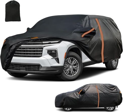 غطاء سيارة SUV مقاوم للماء مناسب لسيارة شيفروليه تشيفي ترافيرس 2009-2023، غطاء سيارة SUV خارجي لجميع الأحوال الجوية مع باب بسحاب، شريط مقاوم للرياح وشريط عاكس للحماية من الأشعة فوق البنفسجية للثلج والمطر والغبار والشمس in Saudi Arabia