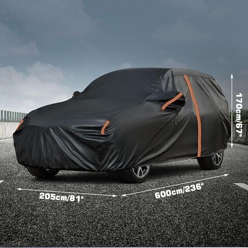 غطاء سيارة SUV مقاوم للماء مناسب لسيارة شيفروليه تشيفي ترافيرس 2009-2023، غطاء سيارة SUV خارجي لجميع الأحوال الجوية مع باب بسحاب، شريط مقاوم للرياح وشريط عاكس للحماية من الأشعة فوق البنفسجية للثلج والمطر والغبار والشمس in Saudi Arabia