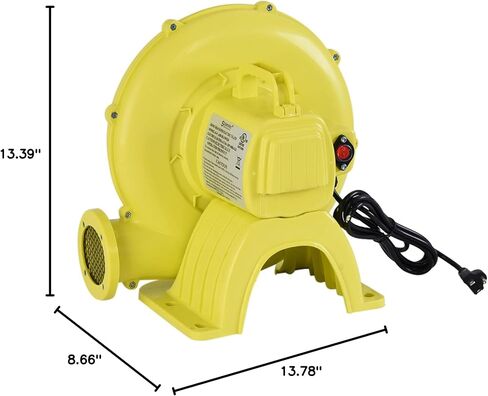 TOYMATE 350W Air Blower, Pump Fan Commercial Inflatable Bouncer Blower, Perfect for Inflatable Water Bounce House, Jumper, Bouncy Castle Yellow in Saudi Arabia