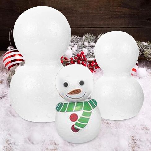 Foam Snowman Christmas Crafts Decorations Home Decor Models DIY Crafting Foam Balls for Wedding, Xmas, Nursery, Winter, 9cm 30pcs in Saudi Arabia