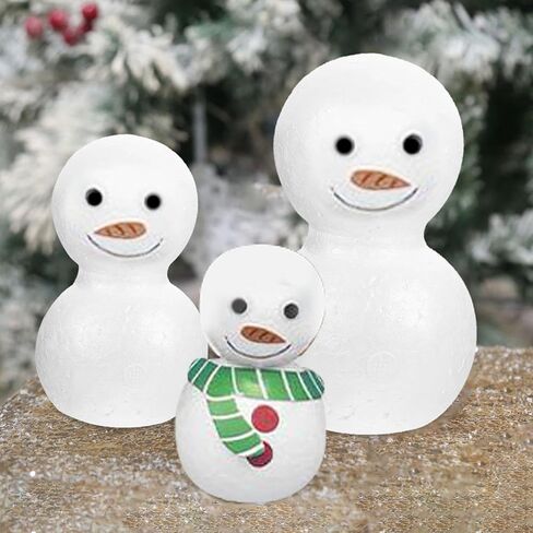 Foam Snowman Christmas Crafts Decorations Home Decor Models DIY Crafting Foam Balls for Wedding, Xmas, Nursery, Winter, 9cm 30pcs in Saudi Arabia