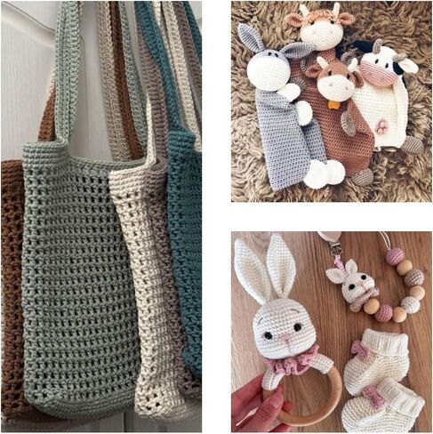 Baby Cotton Yarn, 55% Cotton 45% Acrylic, Fine (2) for Crochet and Knitting 1.76 Oz (50g) / 177 Yrds (162m), Soft Yarn, Amigurumi Yarn in Saudi Arabia