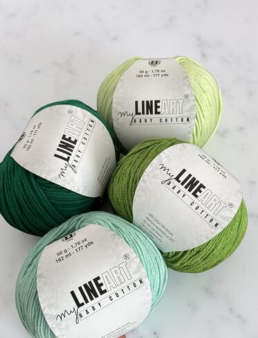 Baby Cotton Yarn, 55% Cotton 45% Acrylic, Fine (2) for Crochet and Knitting 1.76 Oz (50g) / 177 Yrds (162m), Soft Yarn, Amigurumi Yarn in Saudi Arabia