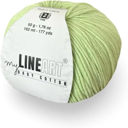 Baby Cotton Yarn, 55% Cotton 45% Acrylic, Fine (2) for Crochet and Knitting 1.76 Oz (50g) / 177 Yrds (162m), Soft Yarn, Amigurumi Yarn in Saudi Arabia
